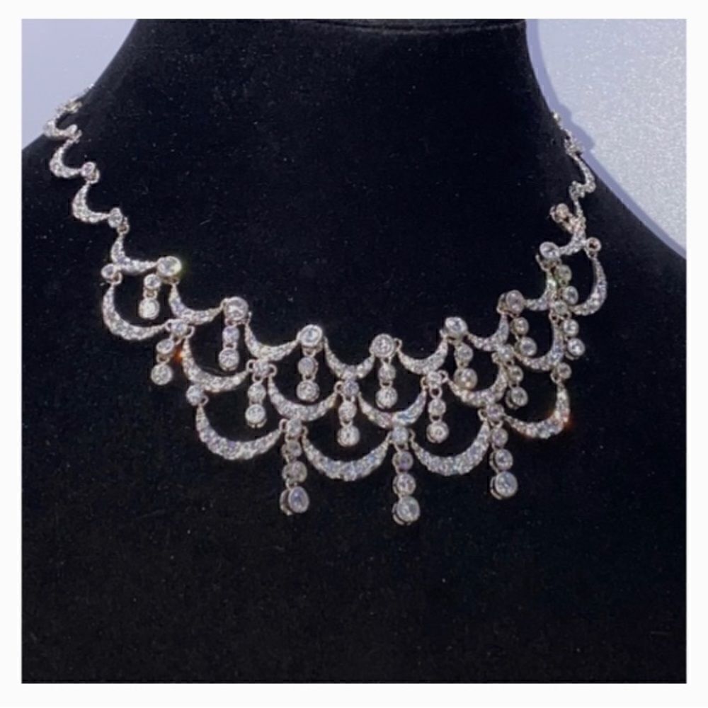 Elegant & Radiant Fine Sterling Silver & Cz Necklace